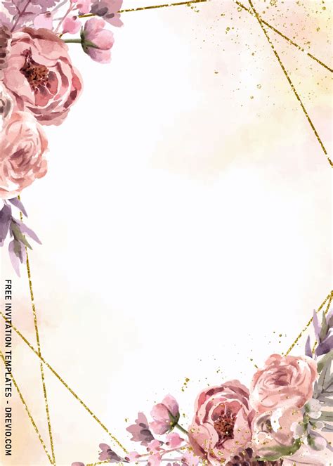 8+ Geometric Roses Wedding Invitation Templates | Download Hundreds