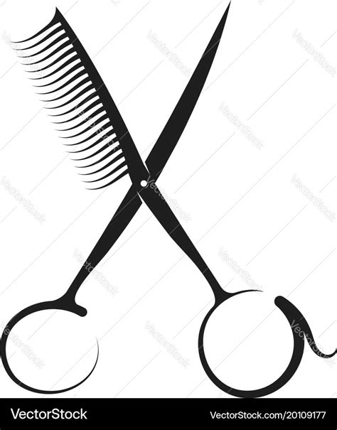 Scissors And Comb Silhouette Royalty Free Vector Image