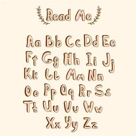 Vector Hand Drawn English Alphabet Letters Sequence From A To Z With