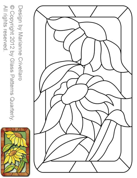 Stained Glass Patterns For Free Glass Pattern 168 Sunflower