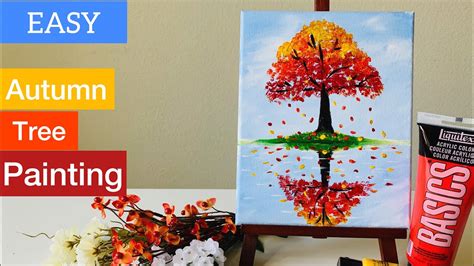 Easy Autumn Tree Landscape Painting Acrylic Painting Youtube