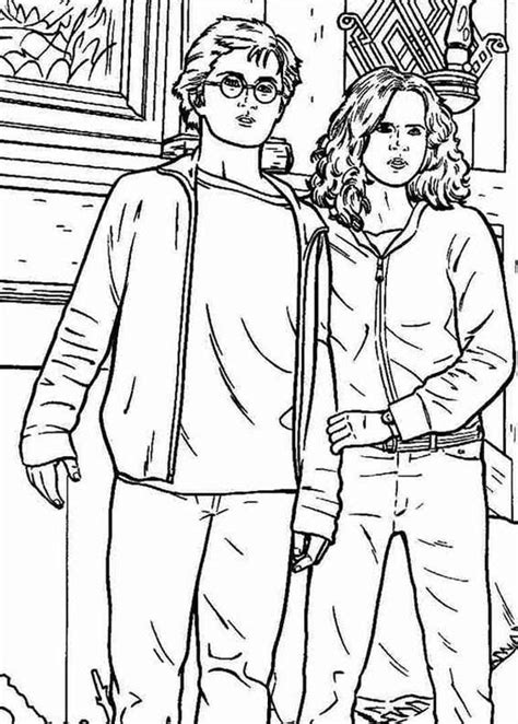 These harry potter coloring pages feature unique and interactive drawings of the characters. Harry Potter and Hermione Granger Coloring Page - NetArt