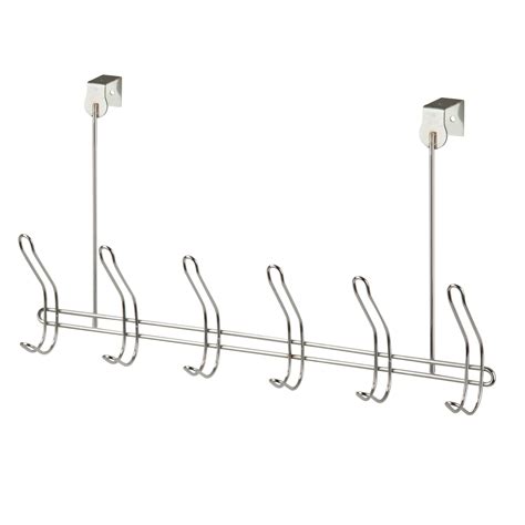 Honey Can Do Over The Door 6 Hook Clothes Hanging Rack Chrome