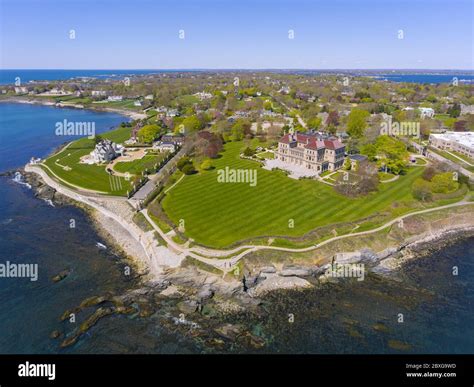 the breakers and cliff walk aerial view at newport rhode island ri usa the breakers is a