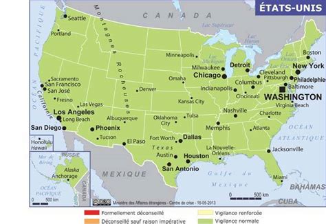 Carte Des Usa Villes Principales Vacances Guide Voyage