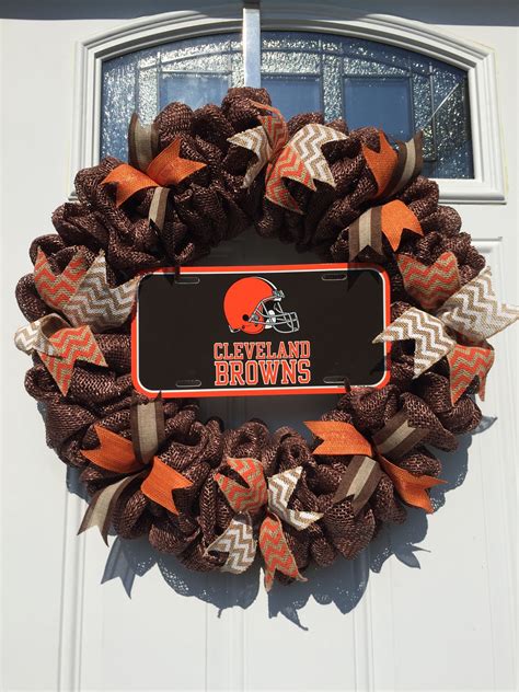 Cleveland browns deco mesh wreath | Cleveland browns crafts, Cleveland browns, Football crafts