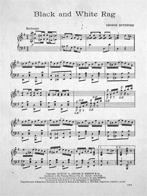 Piano images of the highest quality. 170.028 - Black and White. Rag. | Levy Music Collection