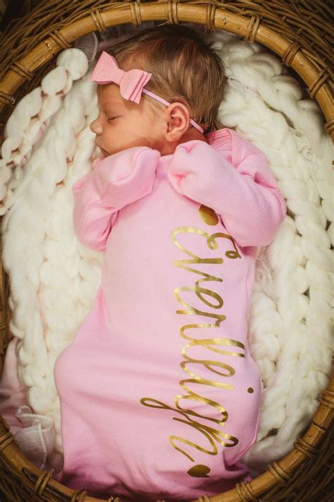 Baby Girl Pink Personalized Bodysuit Coming Home Outfit Etsy