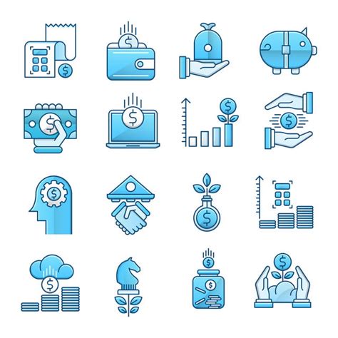Finance Blue Vector Hd Png Images Finance Vector Blue Icons Set