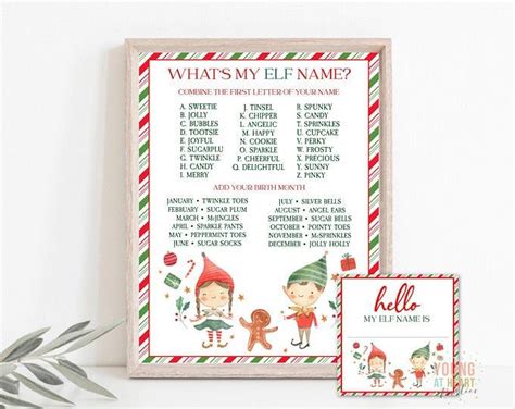 Whats Your Elf Name 8 X 10 Printable Etsy Whats Your Elf Name
