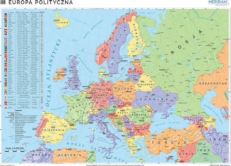 Mapa Polityczna Europy Stan Na 2019 Mapa ścienna