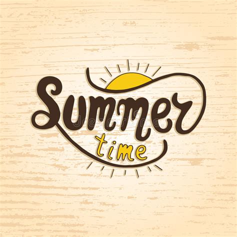 Summer Time Unique Lettering Poster Vector Art Trendy Handwritten