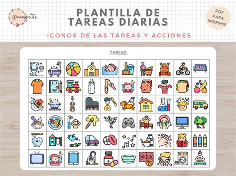 Plantilla De Tareas Diarias Español Hábitos Y Rutinas Para Niños