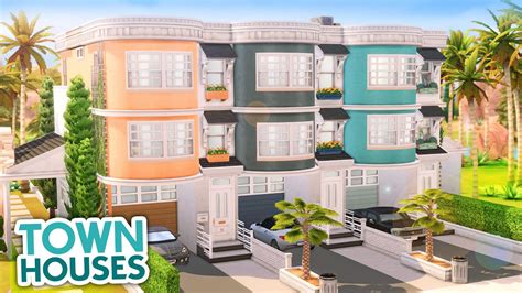 Art Deco Townhouses The Sims 4 Speed Build Youtube