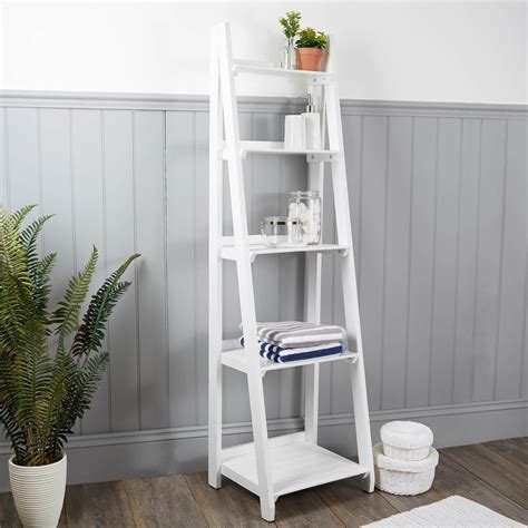White Bathroom Ladder Shelf Uk Proserpina Longo