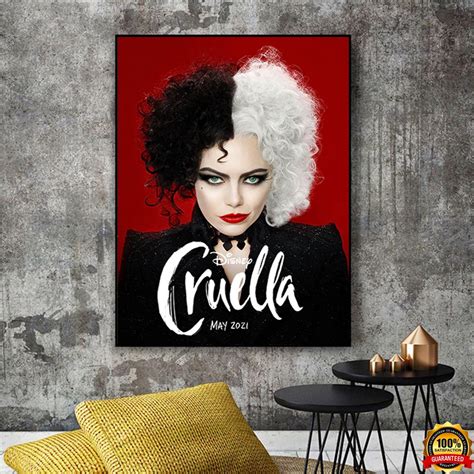 Cruella Poster, Emma Stone'S Cruella Art Poster, Movie Poster, Wall Art Da179 - Poster | Canvas ...