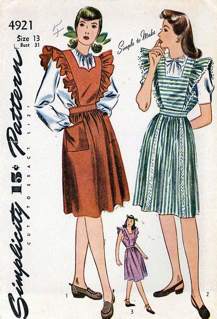 vintage 1940 s pinafore dress and blouse pattern a photo on flickriver