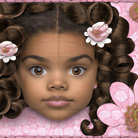 Beautiful Quilted Style 4d Portrait Brown Skin · Creative Fabrica