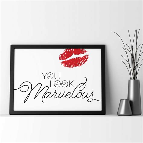 You Look Marvelous Print Inspirational Words Typography Etsy