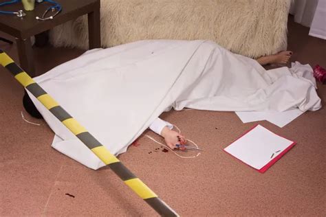 Crime Scene Simulation Nurse Lying On The Floor Stock Photo By ©demian
