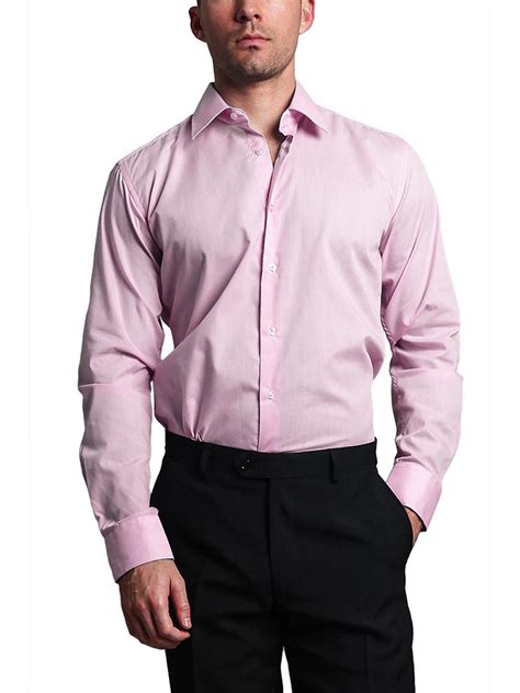 G Style G Style Usa Mens Slim Fit Dress Shirt Pink 2xl18 185