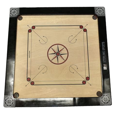 Traditional Wooden Xl Carrom Game Board 35 X 35 With Strikers And