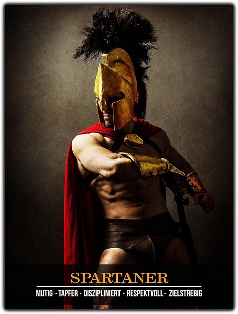 Wandmotiv24 Leinwand Bild Krieger Größe 80x60cm Hochformat Spartaner