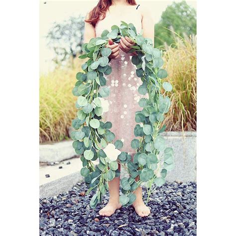 Coolmade Artificial Greenery Garland Faux Silk Eucalyptus Vines Wreath