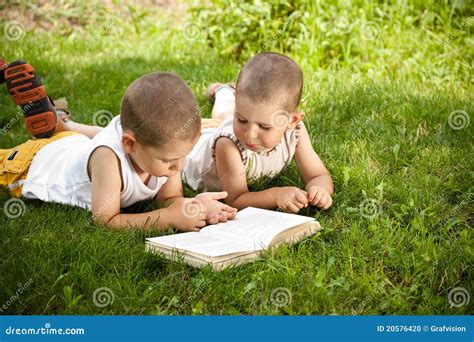 Boys Reads A Book Stock Photo Image Of Open Life Education 20576420