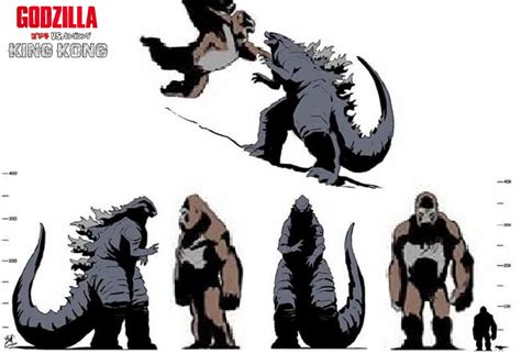 Godzilla vs kong 2020 prologue godzilla know your meme. Godzilla Vs Kong 2020 Comparison Sizes by leivbjerga on ...