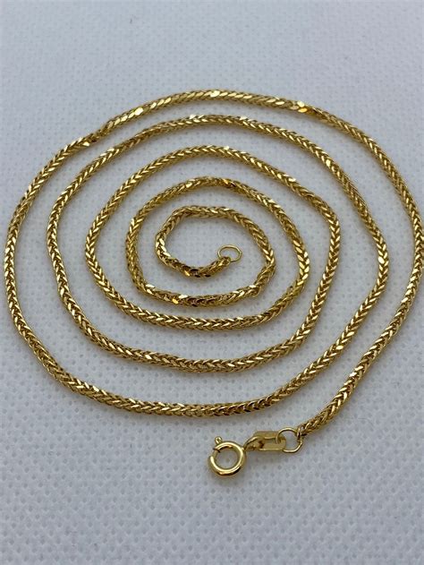 18k Solid Gold Foxtail Chain Foxtail Chain Foxtail Necklace Etsy
