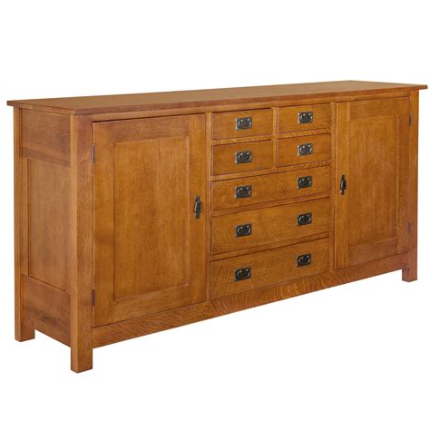 Mission Solid Wood Quarter Sawn Oak Sideboard Buffet Cabinet — Crafters