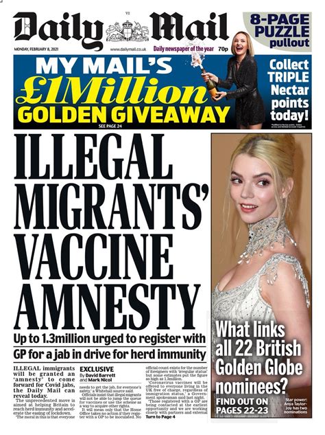 Dailymail Front Page Daily Mail Front Page 11th Of July 2020