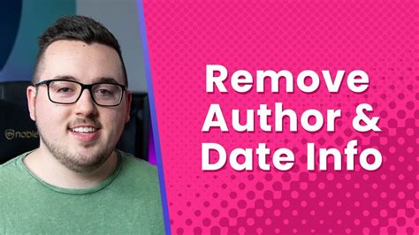 How To Remove Author And Date Info From Your Wordpress Posts Youtube