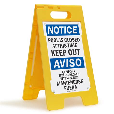 Bilingual Pool Closed Keep Out Floor Sign Sku Sf 0470