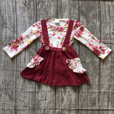 2 Pieces Sets Girls Fallwinter Clothes Children Girls Floral Top With