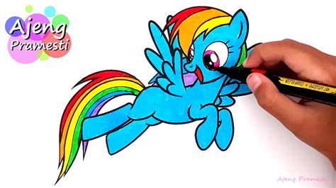 Gambar ini saya dapat dari facebook. Belajar mewarnai gambar kuda poni rainbow dash my little pony - YouTube
