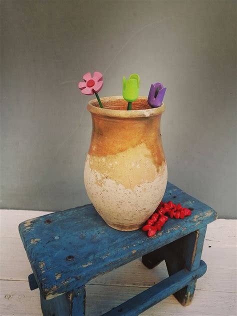 Clay Pots Ceramic Vase Unique Pot Vintage Pot Flower Vase Etsy