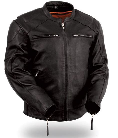 I've had several brands such as a triumph branded jacket, tourmaster, first gear and now aerostich darien. First Manufacturing Co. Men's Vented Leather Jacket with ...