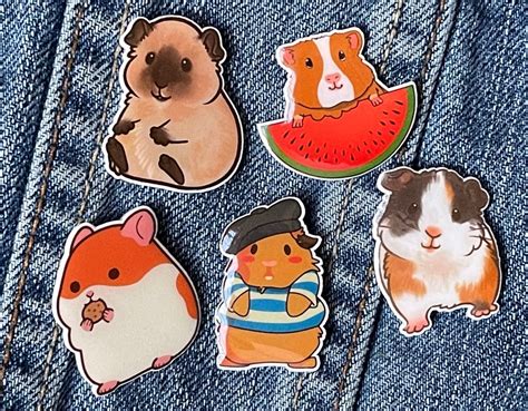 Guinea Pig Acrylic Pins Piggie Pins Collectible Pins Pin Etsy