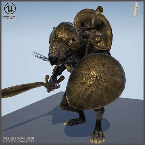 3d Model Ratkin Warrior Light Version Vr Ar Low Poly Rigged Animated Cgtrader