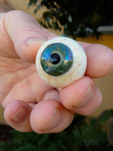 Stunning Lampwork Glass Eye Marble With Green Iridescent Iris