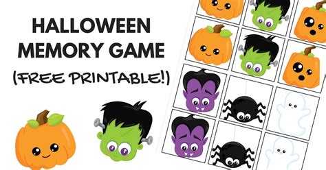 Adorable And Fun Halloween Memory Game Free Printable Halloween