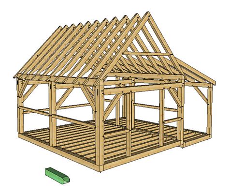 While contemporary ideals surrounding architecture mean shifts in modern design, the classic timber frame cabin stands the test of time. Timber Frame Cabin Plans size 16' x 20' w/porch two doors ...