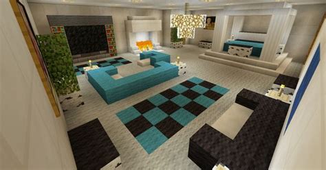 Minecraft bedroom ideas new interior designs. Minecraft Bedroom with Living Area Furniture and Canopy ...