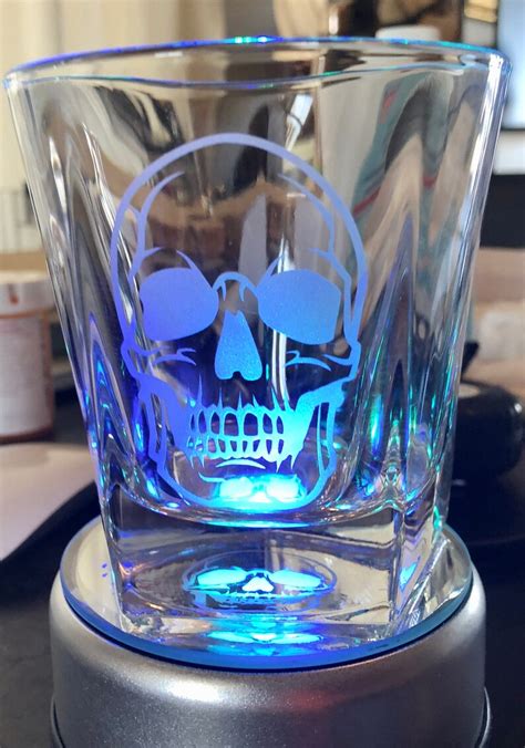 Etched Skull Whiskey Glass Engraved Whiskey Glasses Engraved Etsy