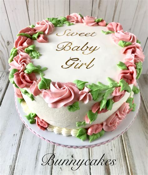 I went with five pastel colors. Baby shower cake for girl | Baby shower cakes girl, Baby ...