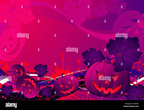 Grunge Halloween Background With Pumpkin And Wave Pattern Element For