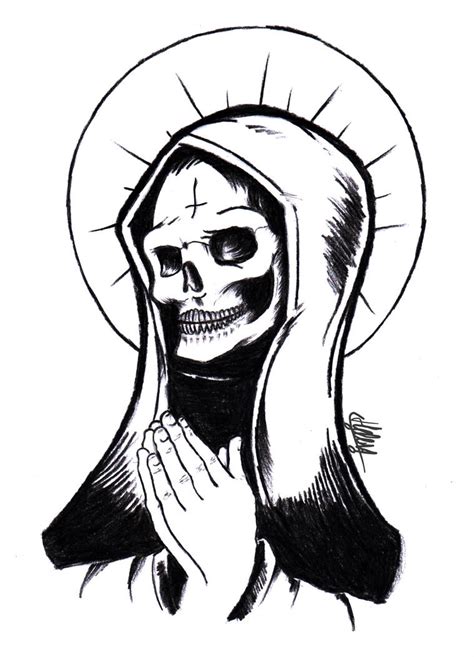 Santa Muerte Drawing Free Download On Clipartmag