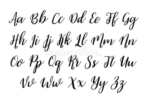 Alphabet Font Handwritten Alphabet For Text Calligraphy Script For